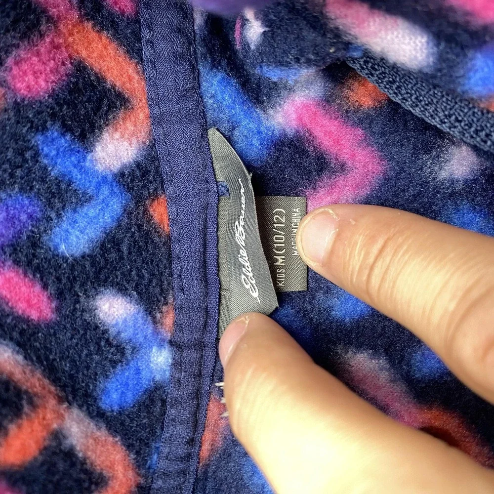 Eddie Bauer Kids M 10-12 Multicolor Fleece 1/4 Zip Pullover Jacket 832LK618